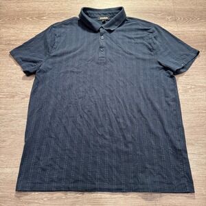 Express Polo Shirt Mens Large Blue Pique Casual Short Sleeve Cotton Preppy Adult